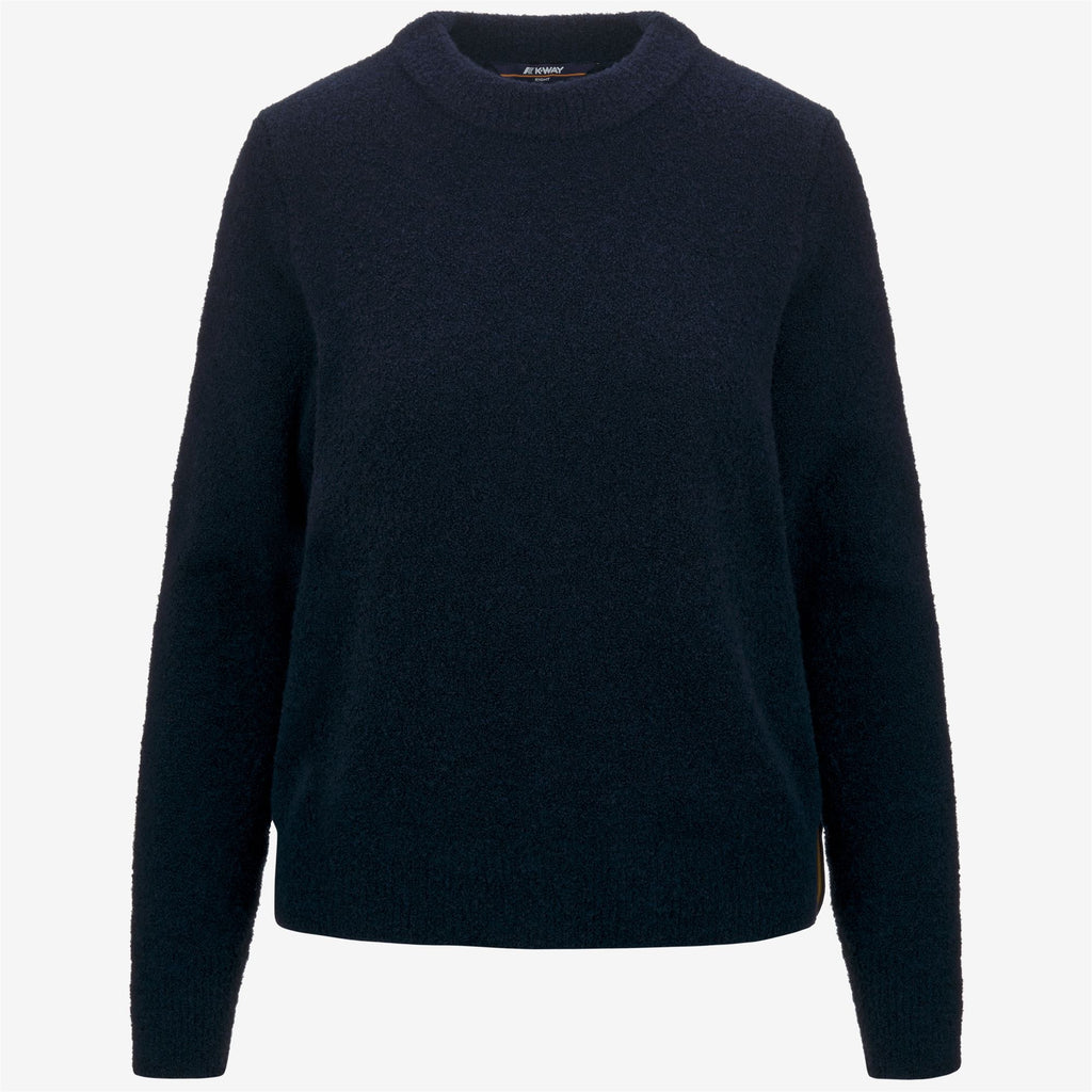 Knitwear_WOMAN_CLARISSE WOOL MERINO BOUCLE_Pull Over_Blue Depth - Commercial 1