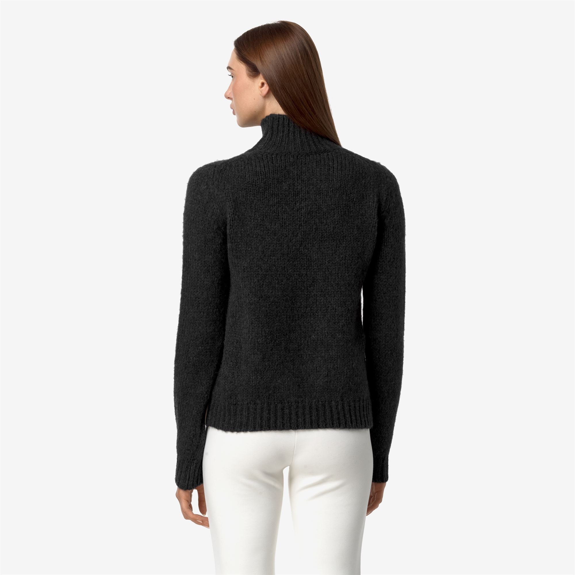 KNITWEAR Woman FUZZY WOOL MERINO BLEND Pull Over BLACK GREY