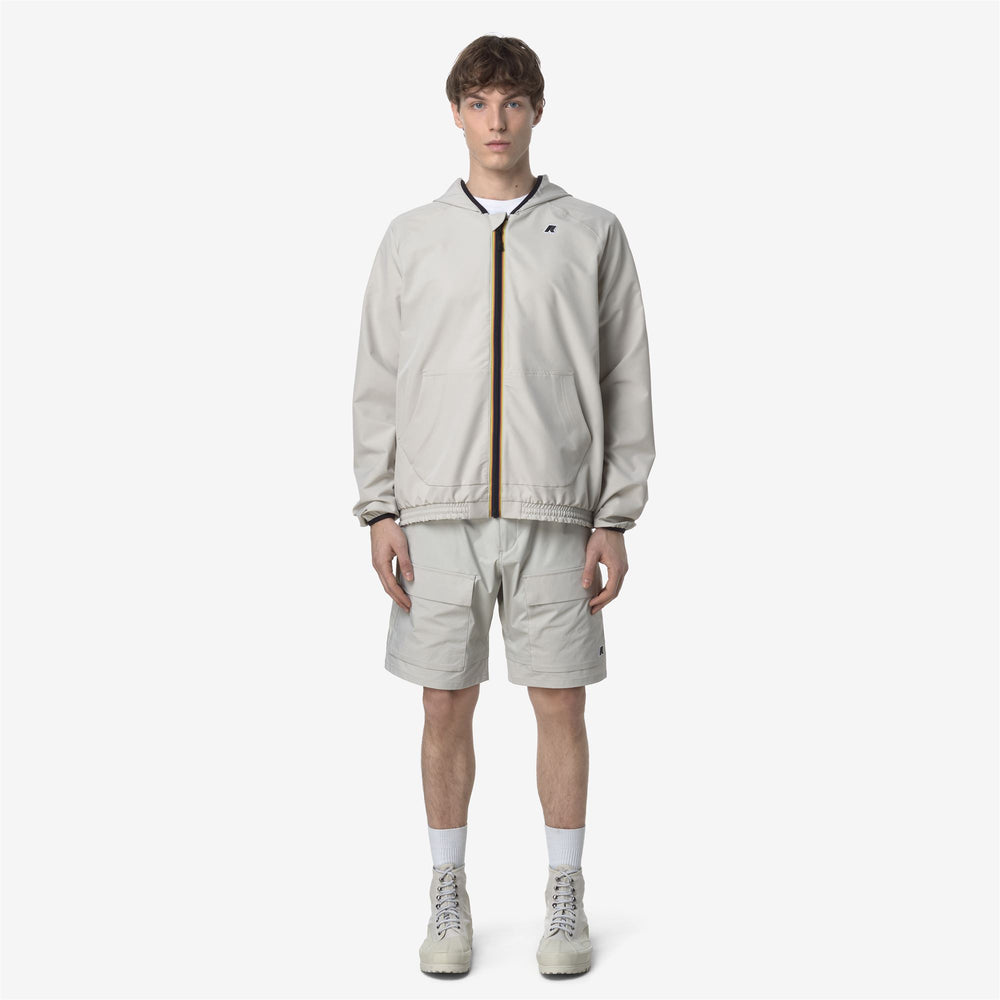 Beige Grey Men's Outdoor Sport Shorts with Functional Design 02