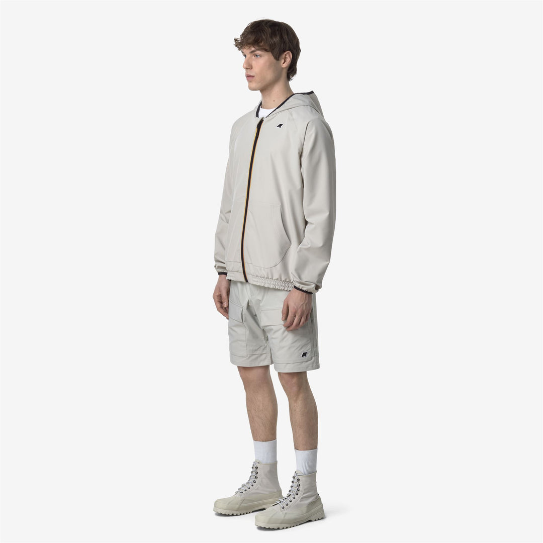 Beige Grey Men's Outdoor Sport Shorts with Functional Design main