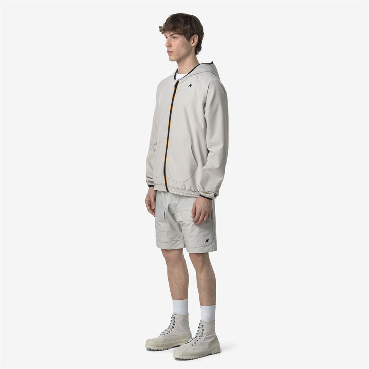 Beige Grey Men's Outdoor Sport Shorts with Functional Design 2
