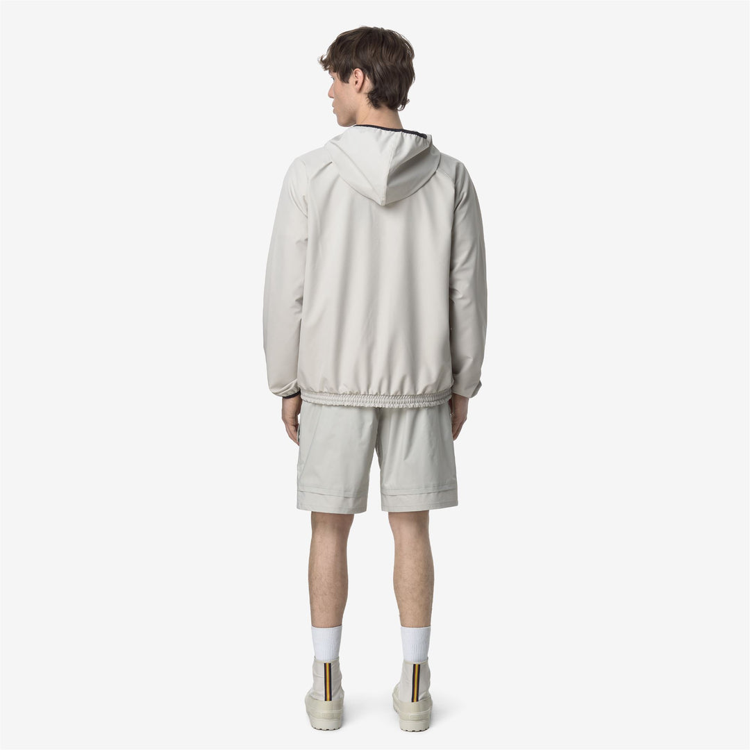 Beige Grey Men's Outdoor Sport Shorts with Functional Design main