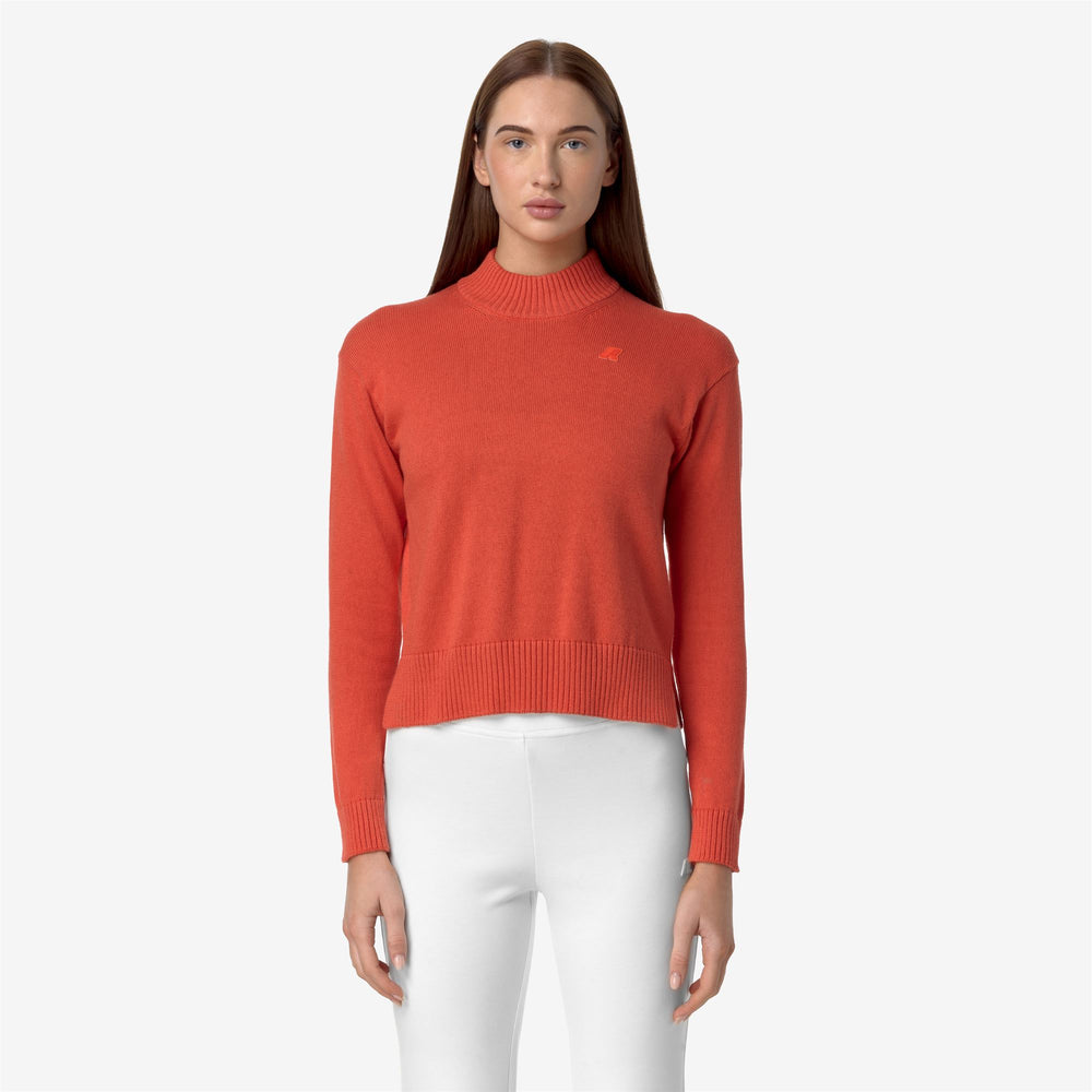 Red Women's Cashmere Blend Knit Pullover for City Wear 02