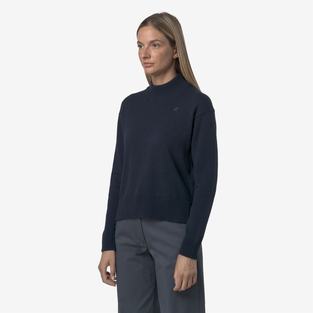 Blue Women's Cashmere Cotton Knit Pullover Sweater main