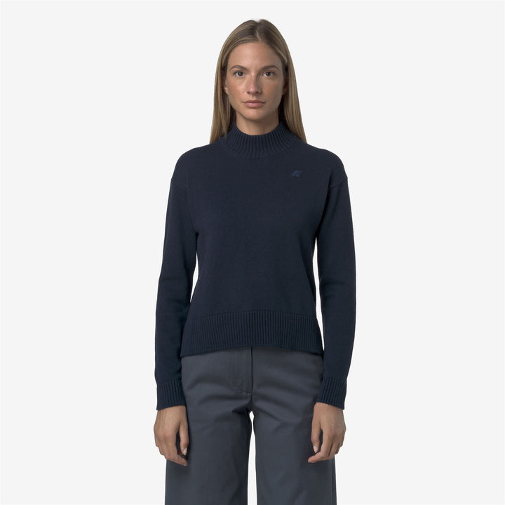 Blue Women's Cashmere Cotton Knit Pullover Sweater 3