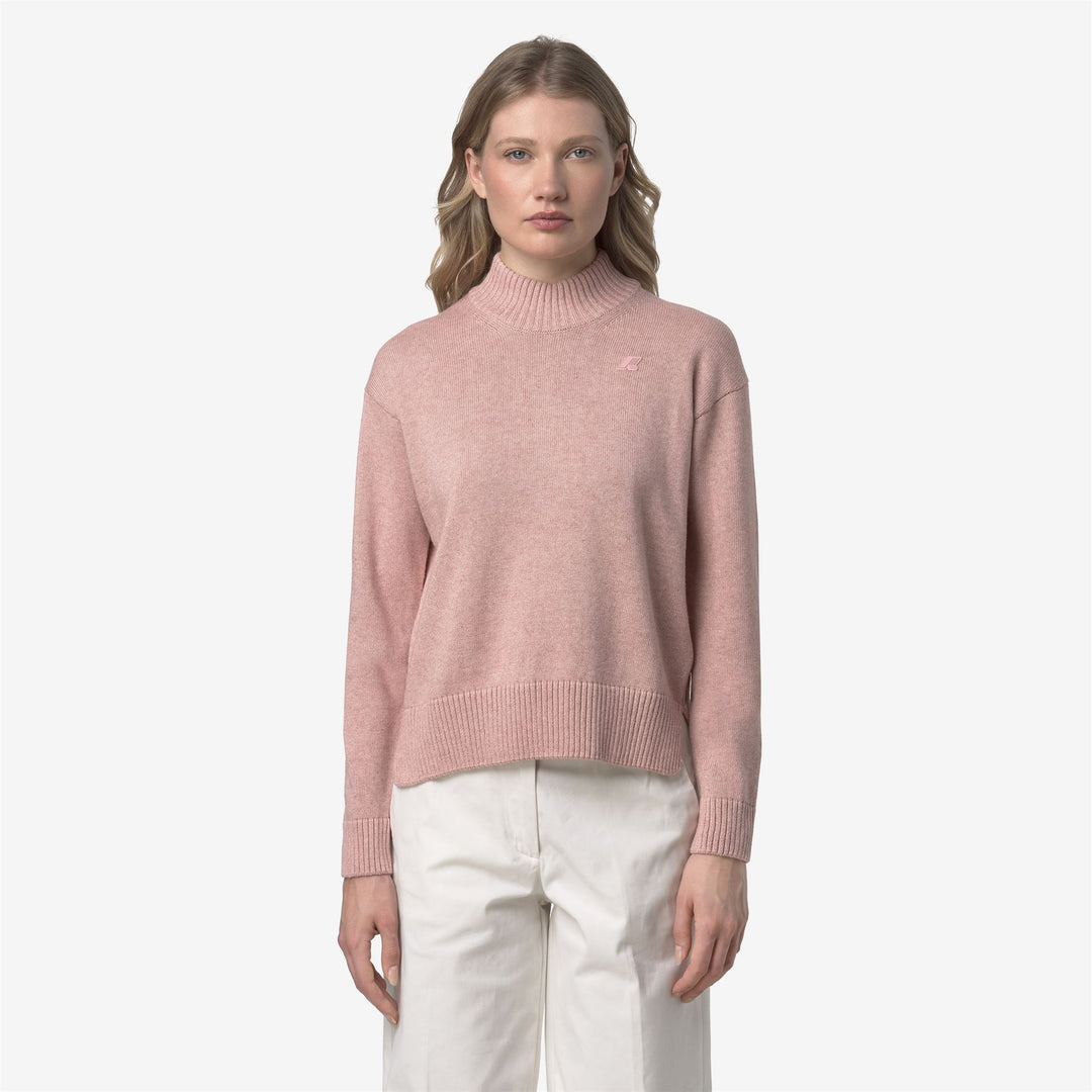 Maglione pullover in maglia di cashmere e cotone rosa antico da donna main