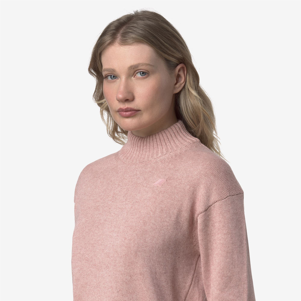 Dusty pink Women's Cashmere Cotton Knit Pullover Sweater 02