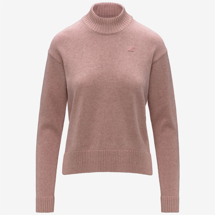 Maglione pullover in maglia di cashmere e cotone rosa antico da donna 1