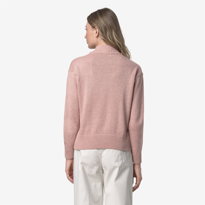 Maglione pullover in maglia di cashmere e cotone rosa antico da donna 5