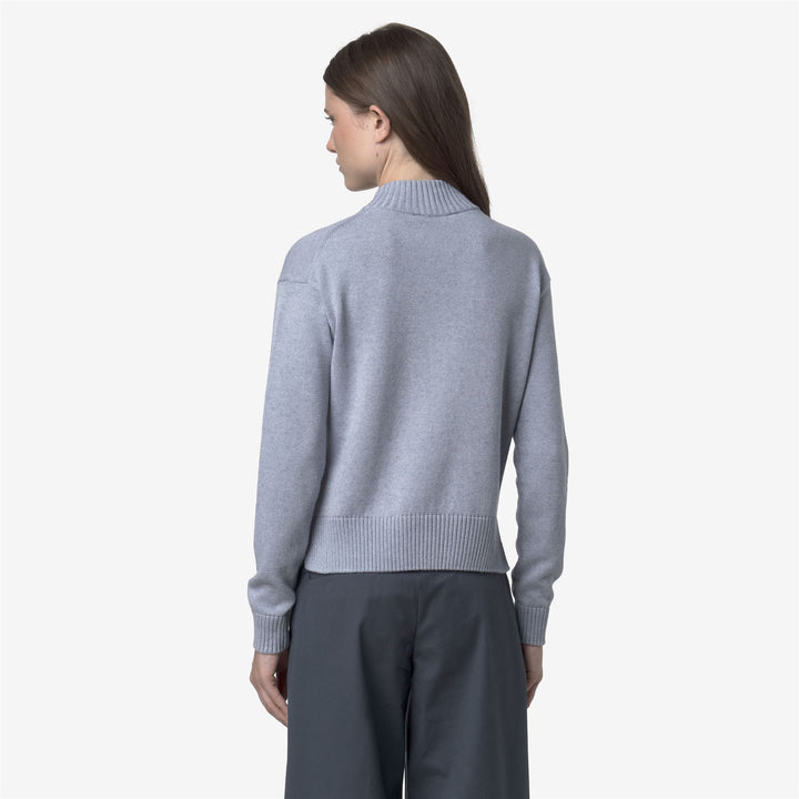 Maglione pullover in misto cashmere blu azzurro da donna 5