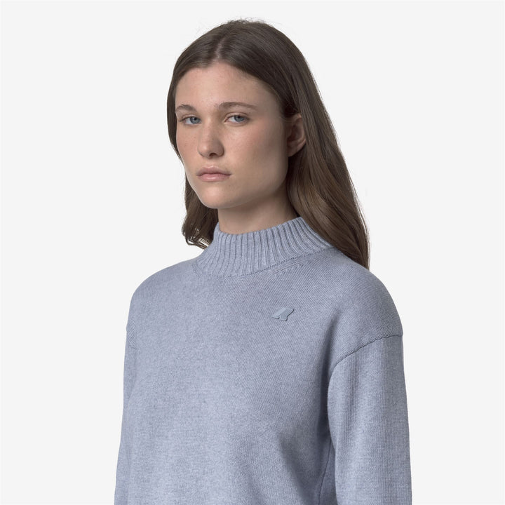 Maglione pullover in misto cashmere blu azzurro da donna 2