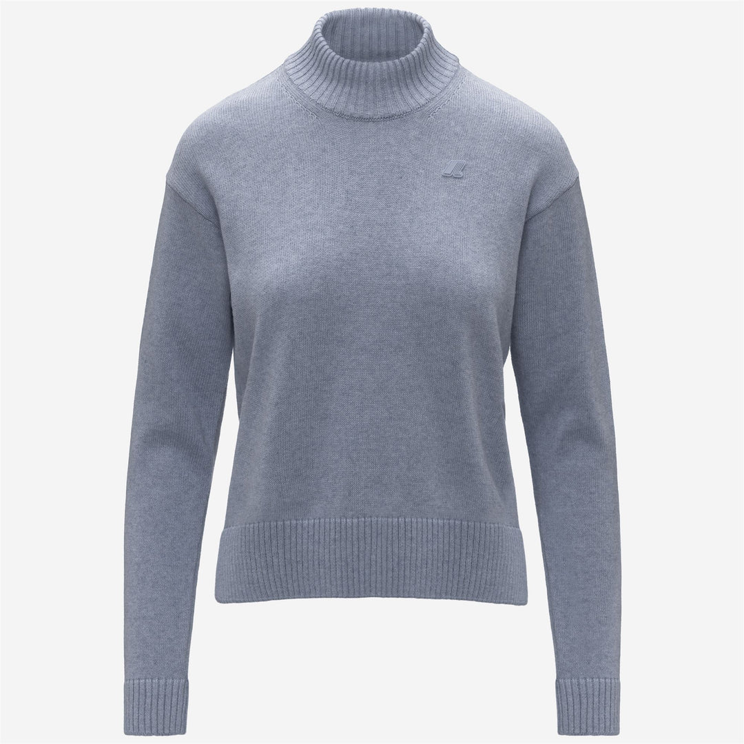 Azure Blue Women's Cashmere Blend Pullover Sweater 01