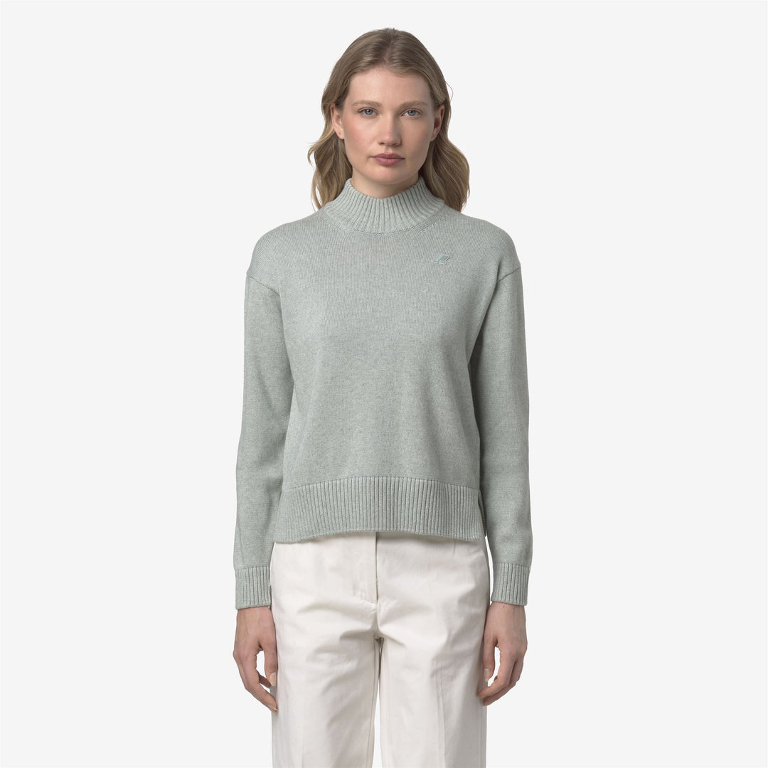 Maglione pullover in maglia di cotone e cashmere grigio da donna main