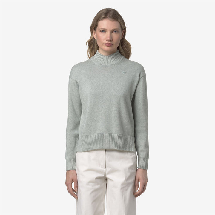 Maglione pullover in maglia di cotone e cashmere grigio da donna 3