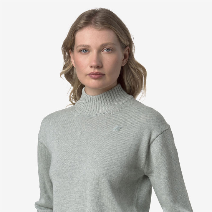 Maglione pullover in maglia di cotone e cashmere grigio da donna 2