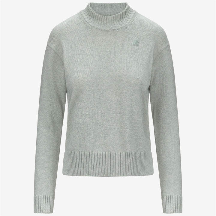 Maglione pullover in maglia di cotone e cashmere grigio da donna 1