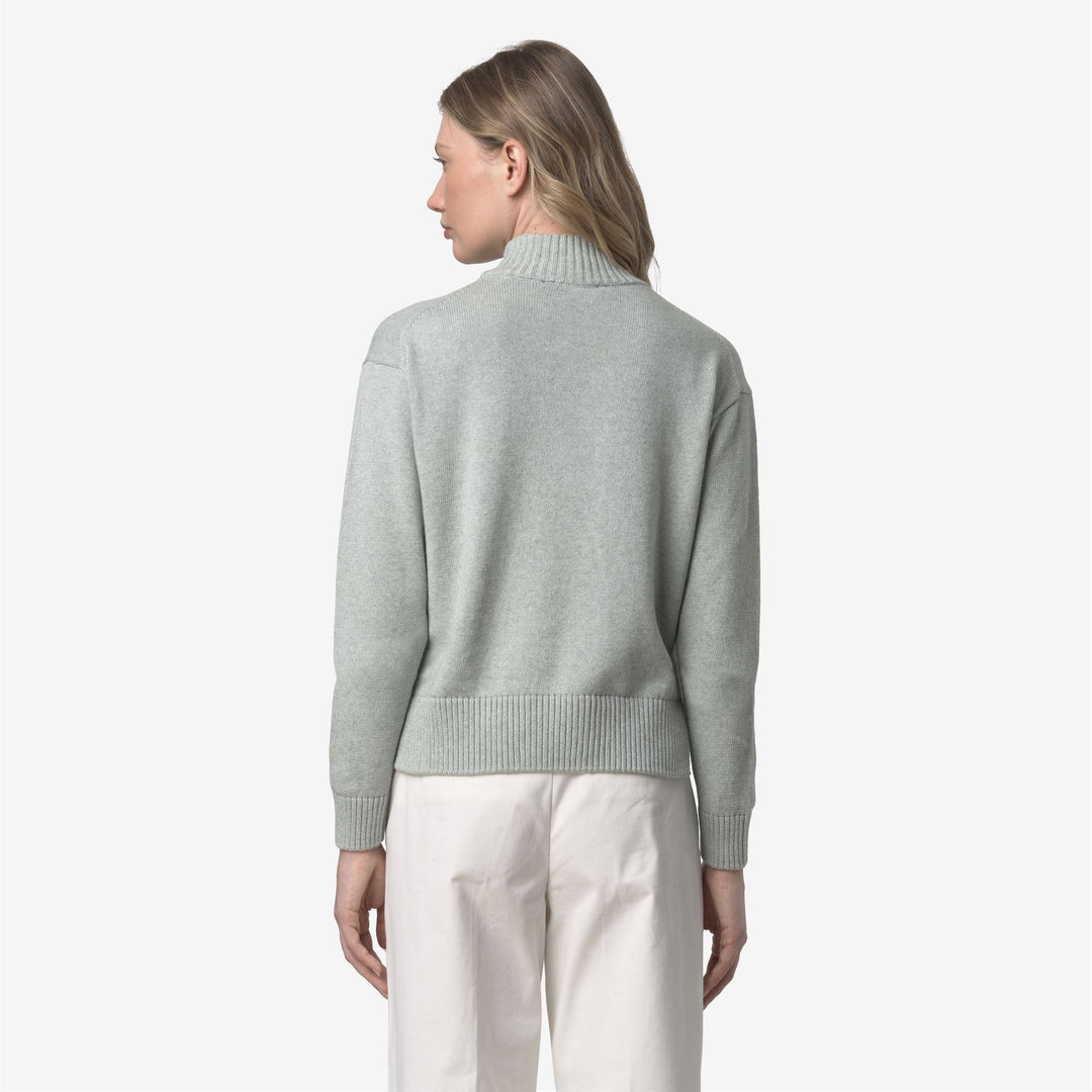 Maglione pullover in maglia di cotone e cashmere grigio da donna main