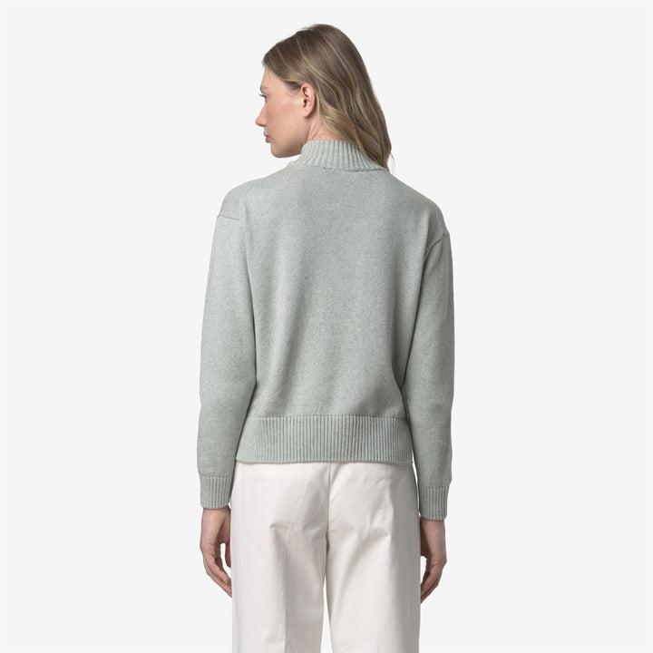 Maglione pullover in maglia di cotone e cashmere grigio da donna 5