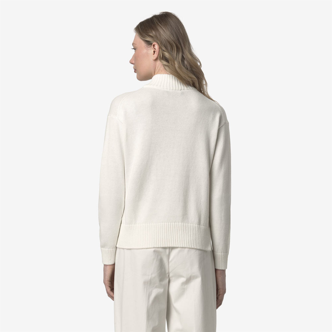 Suéter de cuello alto de algodón y cachemira blanco para mujer main