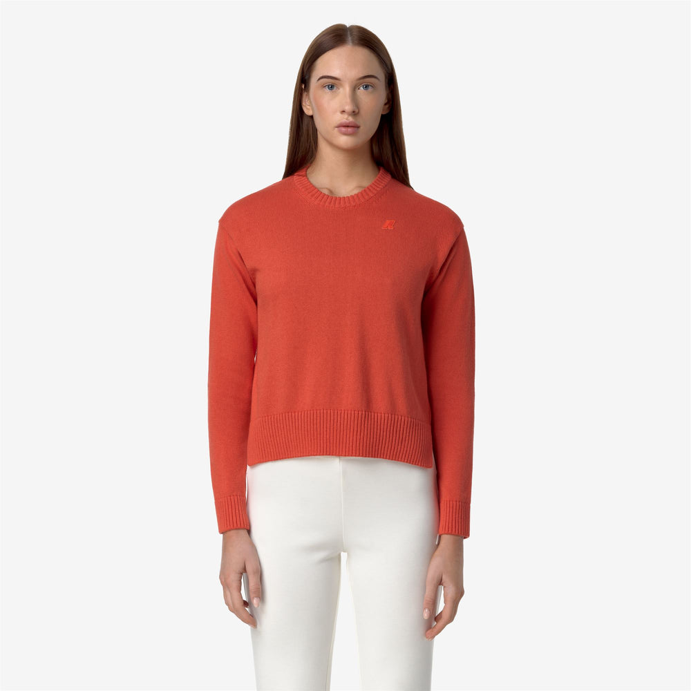 Red Women's Cashmere Blend Knit Pullover for City Wear 02