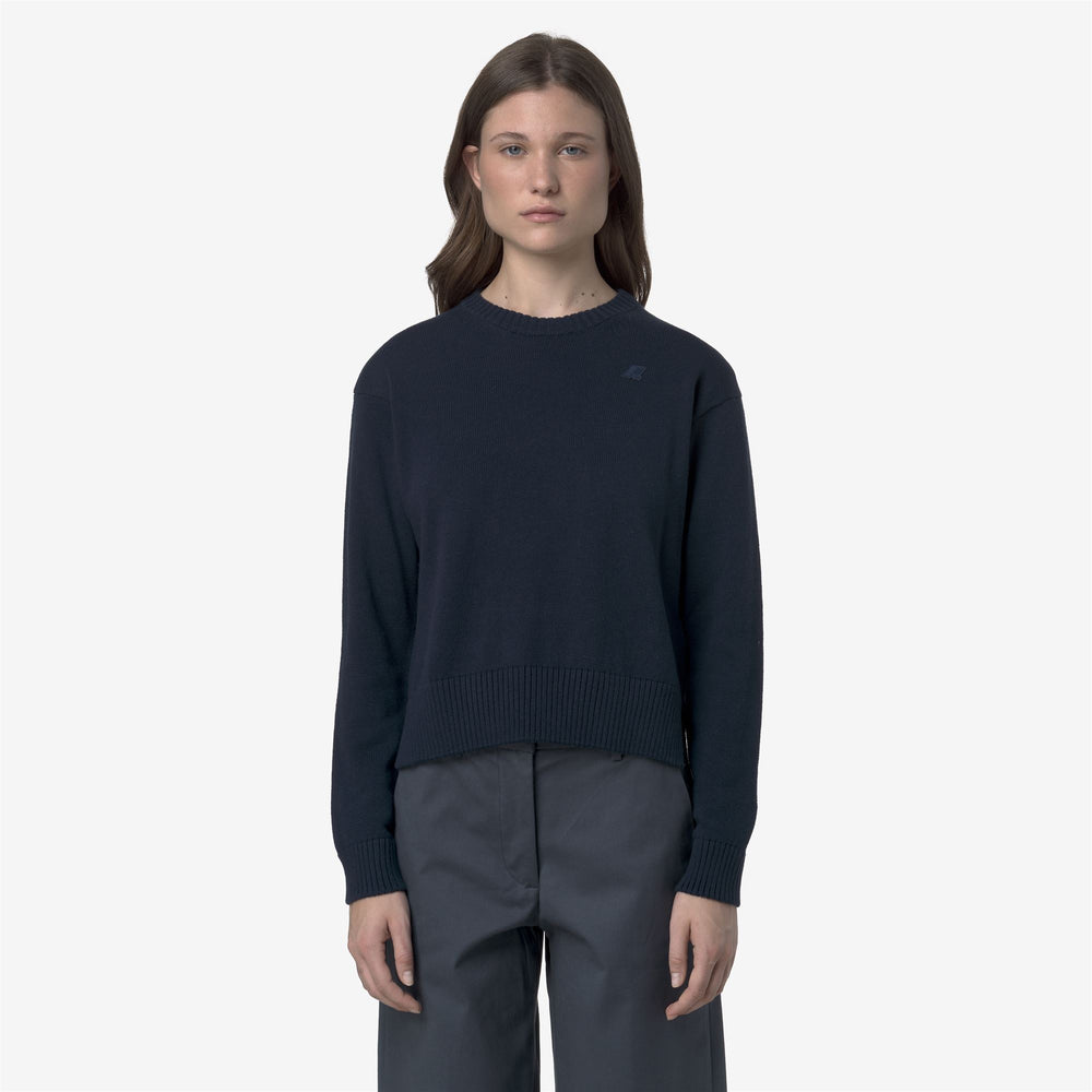 Blue Women's Cotton Cashmere Knit Pullover Sweater 02