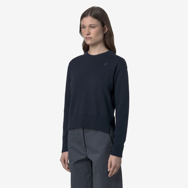 Blue Women's Cotton Cashmere Knit Pullover Sweater 4