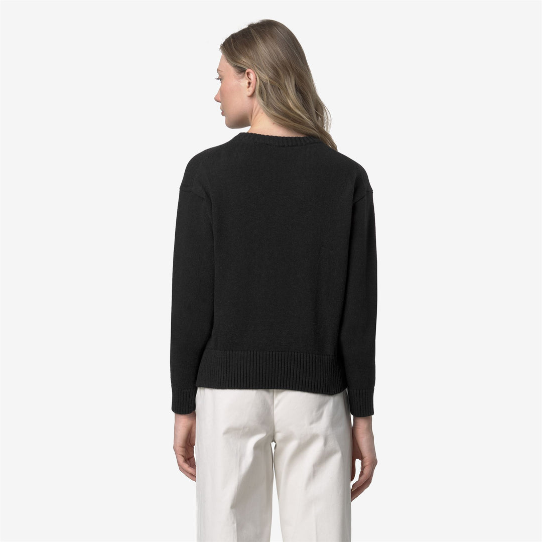 Black Women's Cashmere Cotton Crew Neck Sweater main
