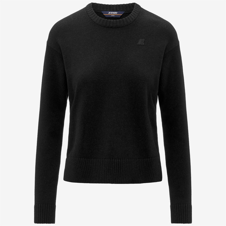 Black Women's Cashmere Cotton Crew Neck Sweater 1