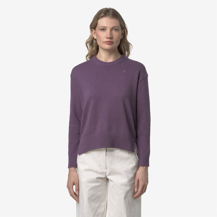 Violet Women's Cashmere Blend Crew Neck Sweater 3