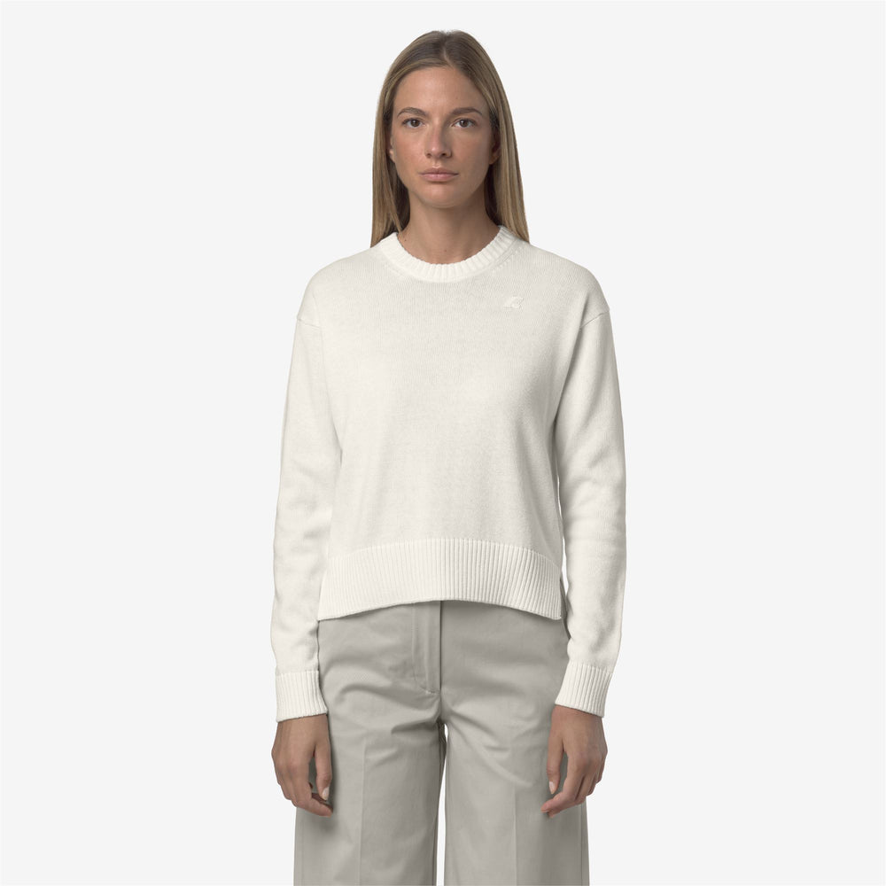 White Women's Cotton Cashmere Knit Pullover Sweater 02