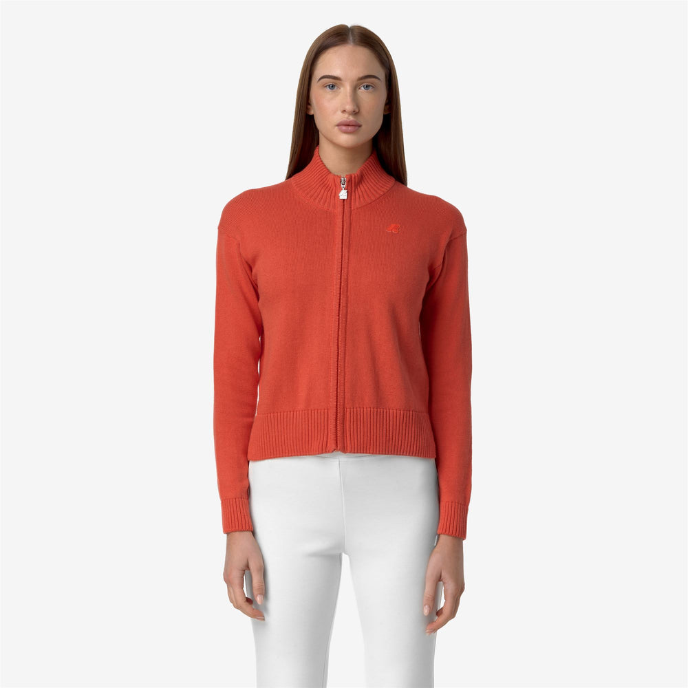 Red Women's Cotton Cashmere Jacket for City Wear 02