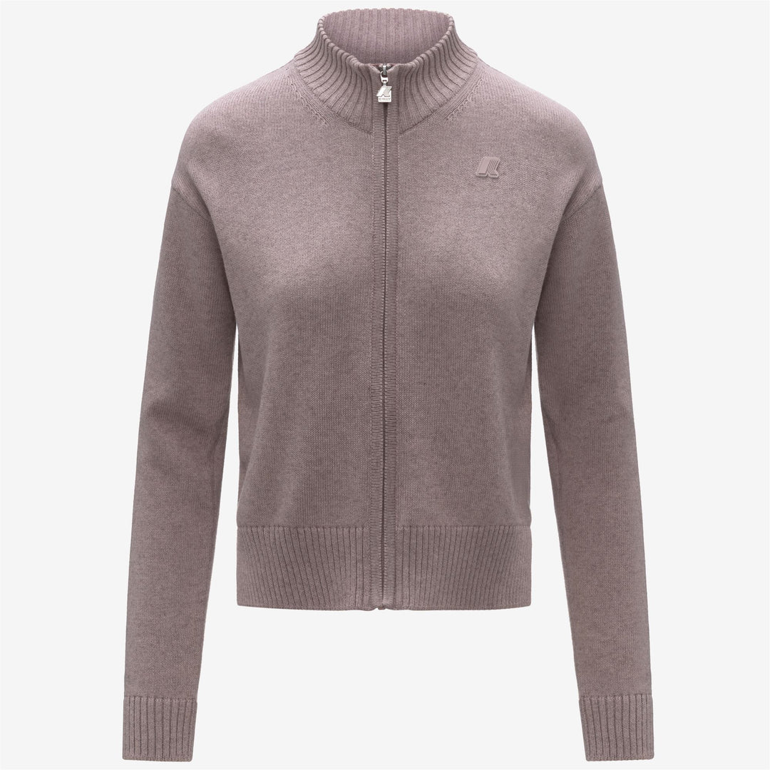 Brown women's Cotton Cashmere Jacket with High Collar main