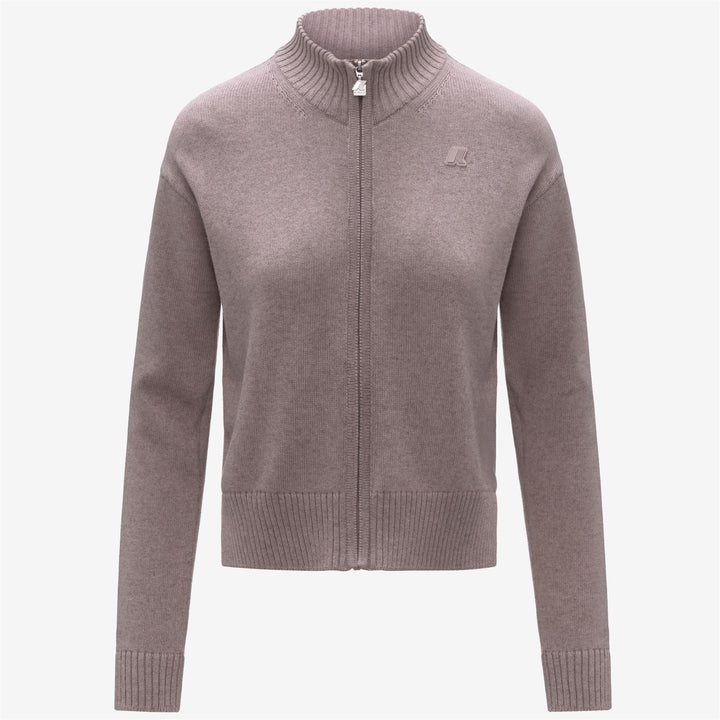 Brown women's Cotton Cashmere Jacket with High Collar 1