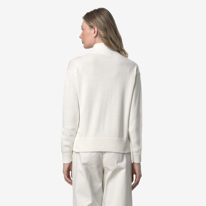 Chaqueta blanca de mezcla de cachemira con cremallera para mujer 5