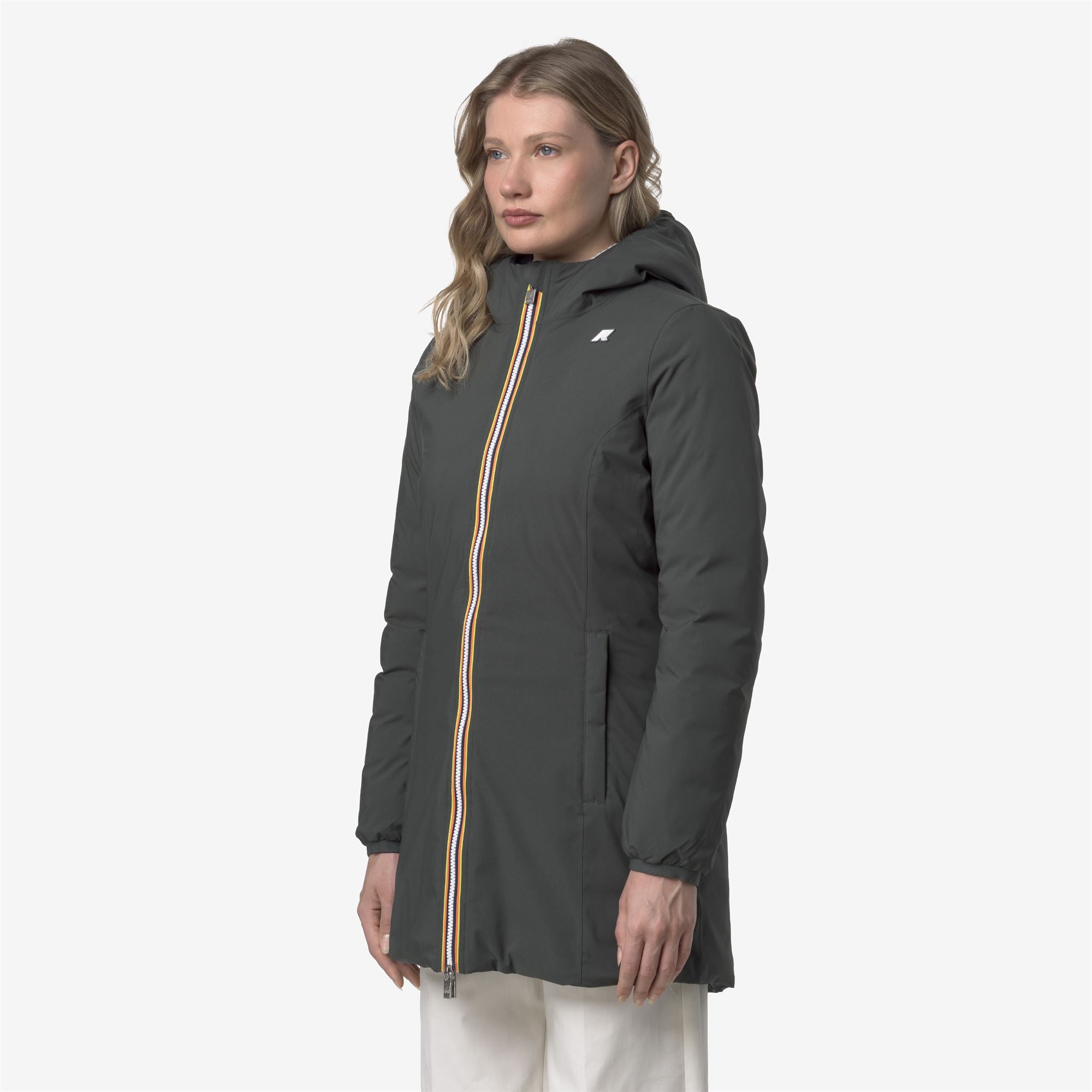 Jackets_WOMAN_DENISE ST THERMO DOUBLE_3/4 Length_GREEN BLACKISH  - Black Pure - Commercial 5