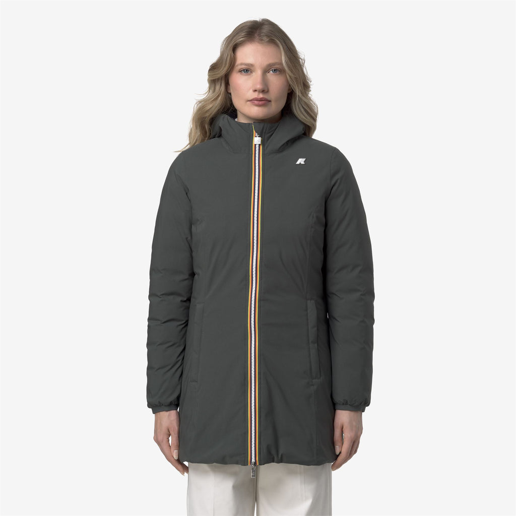 Jackets_WOMAN_DENISE ST THERMO DOUBLE_3/4 Length_GREEN BLACKISH  - Black Pure - Commercial 4