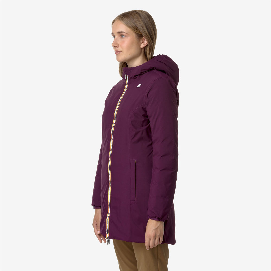 Chaqueta de mujer reversible violeta de 3/4 para clima frío main