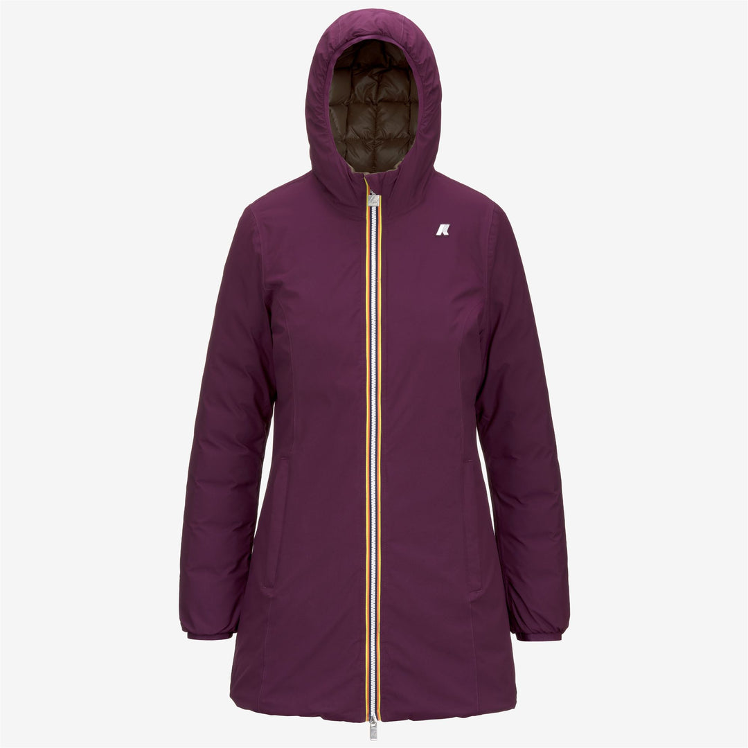 Chaqueta de mujer reversible violeta de 3/4 para clima frío main