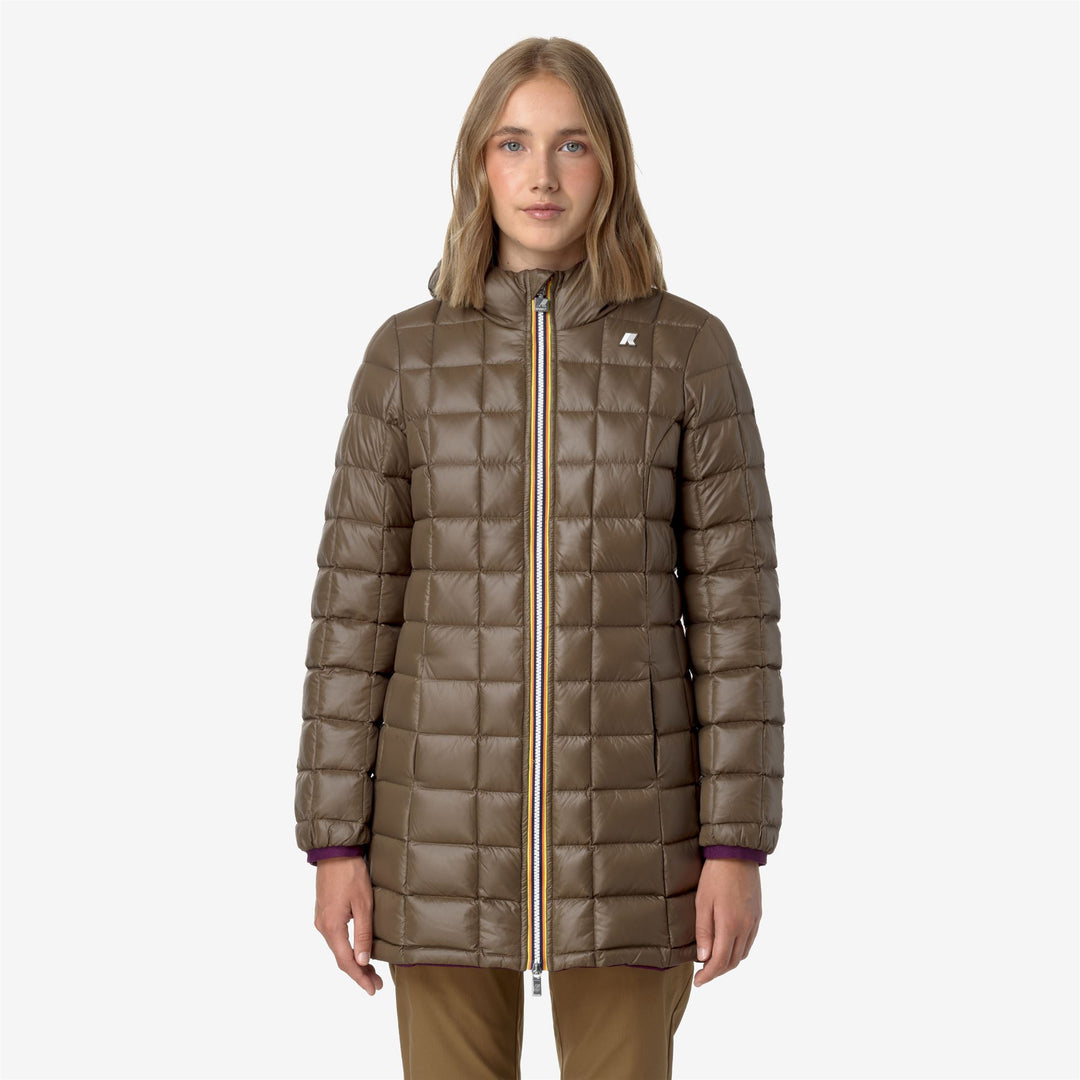 Chaqueta de mujer reversible violeta de 3/4 para clima frío main