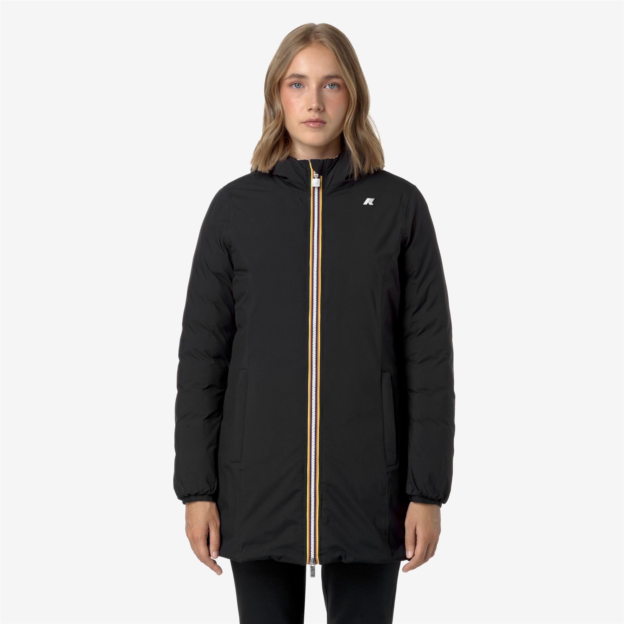 Jackets_WOMAN_DENISE ST THERMO DOUBLE_3/4 Length_Black P-Beige G - Commercial 4