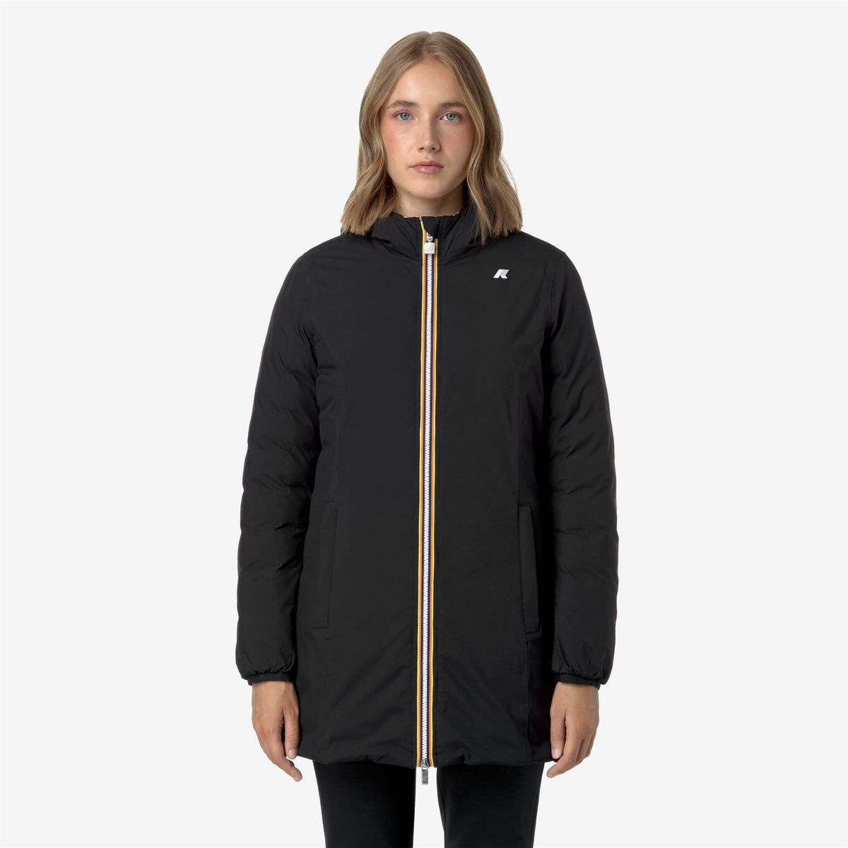 Jackets_WOMAN_DENISE ST THERMO DOUBLE_3/4 Length_Black P-Beige G - Commercial 4