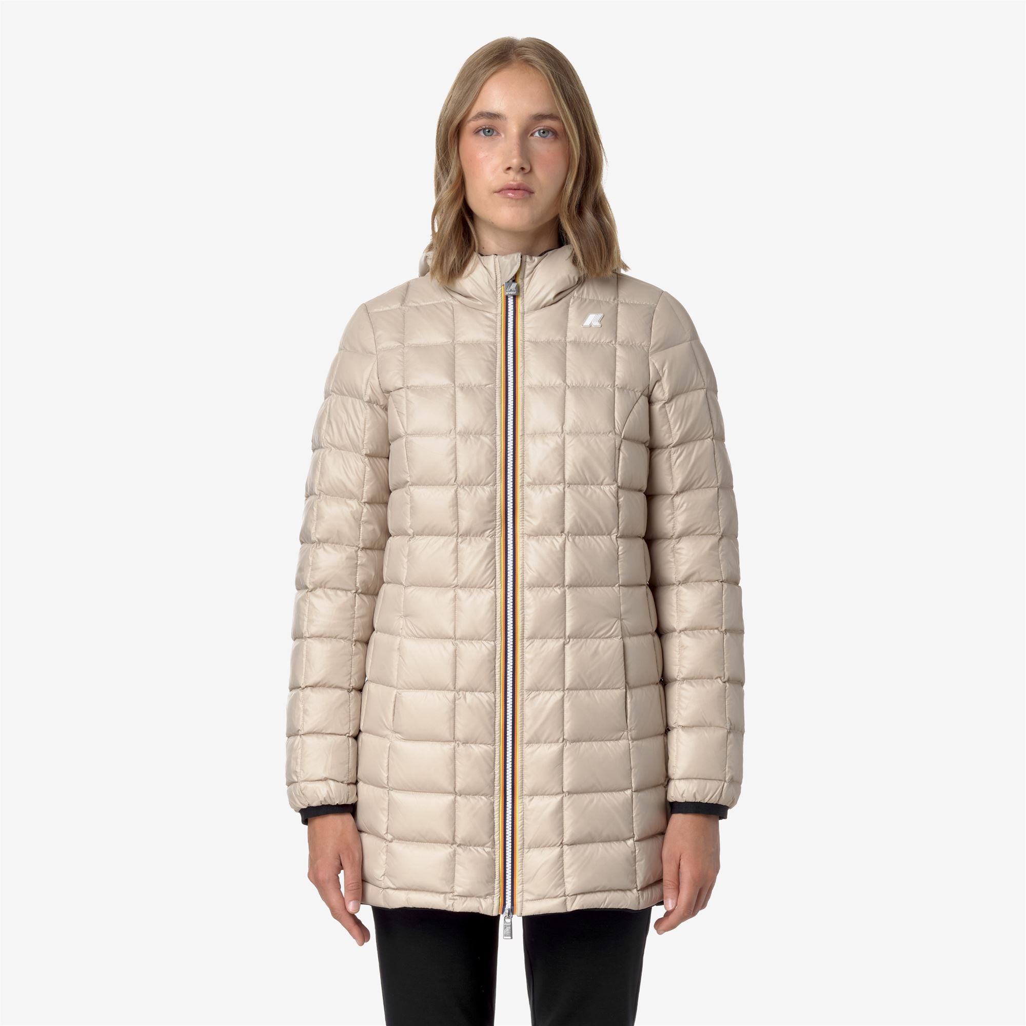 Jackets_WOMAN_DENISE ST THERMO DOUBLE_3/4 Length_Black P-Beige G - Commercial 7