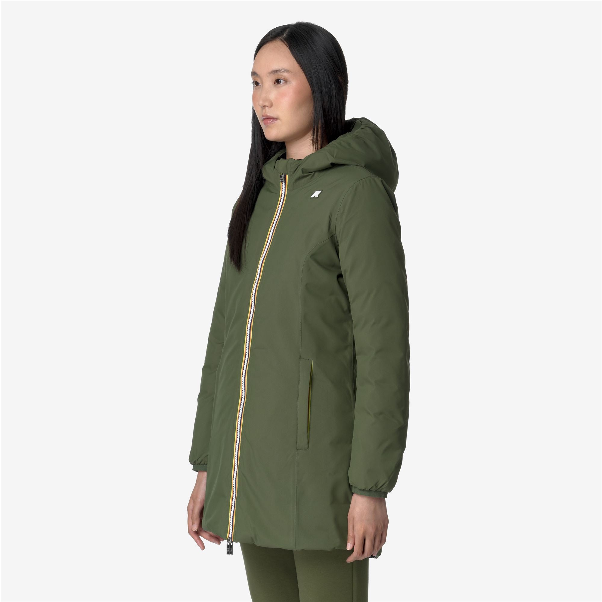 Jackets_WOMAN_DENISE ST THERMO DOUBLE_3/4 Length_Green C-Black P - Commercial 5