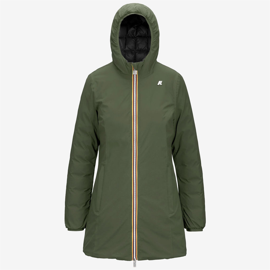 Jackets_WOMAN_DENISE ST THERMO DOUBLE_3/4 Length_Green C-Black P - Commercial 1