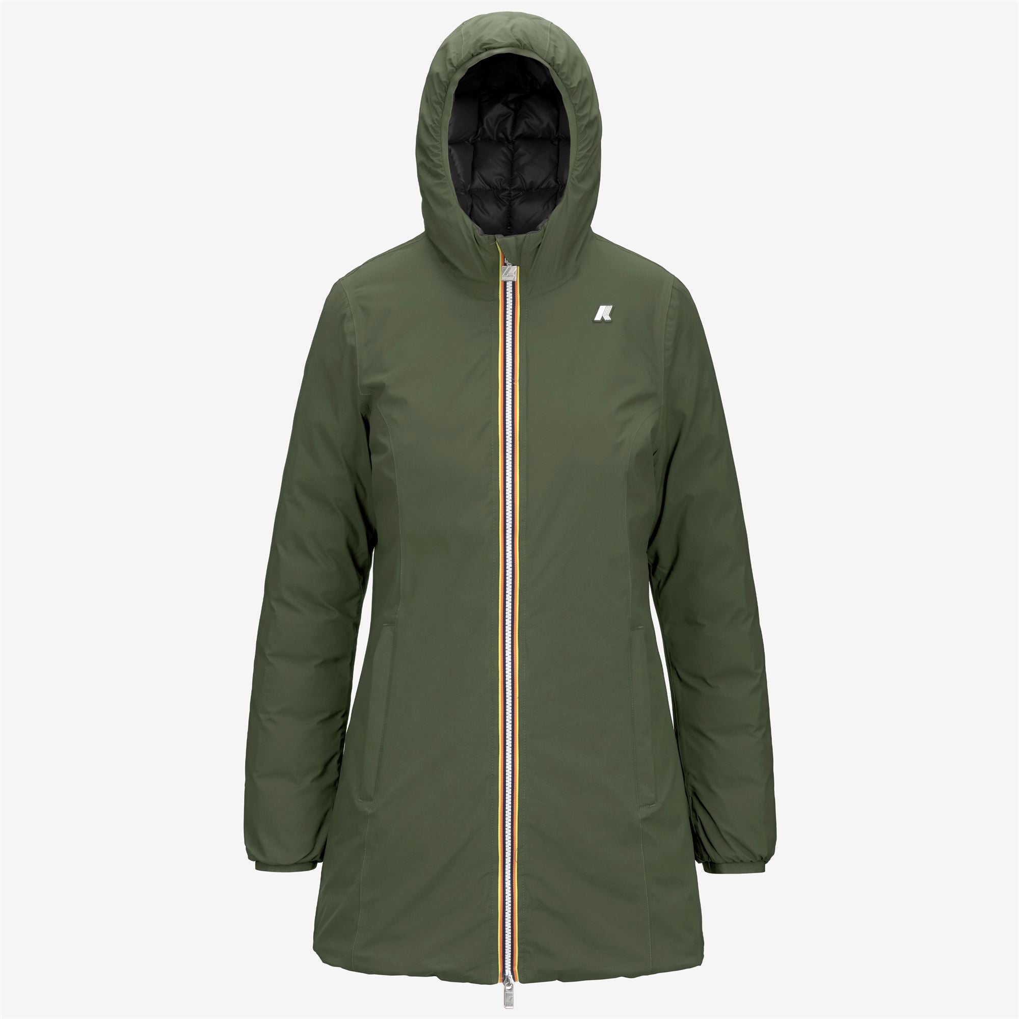 Jackets_WOMAN_DENISE ST THERMO DOUBLE_3/4 Length_Green C-Black P - Commercial 1