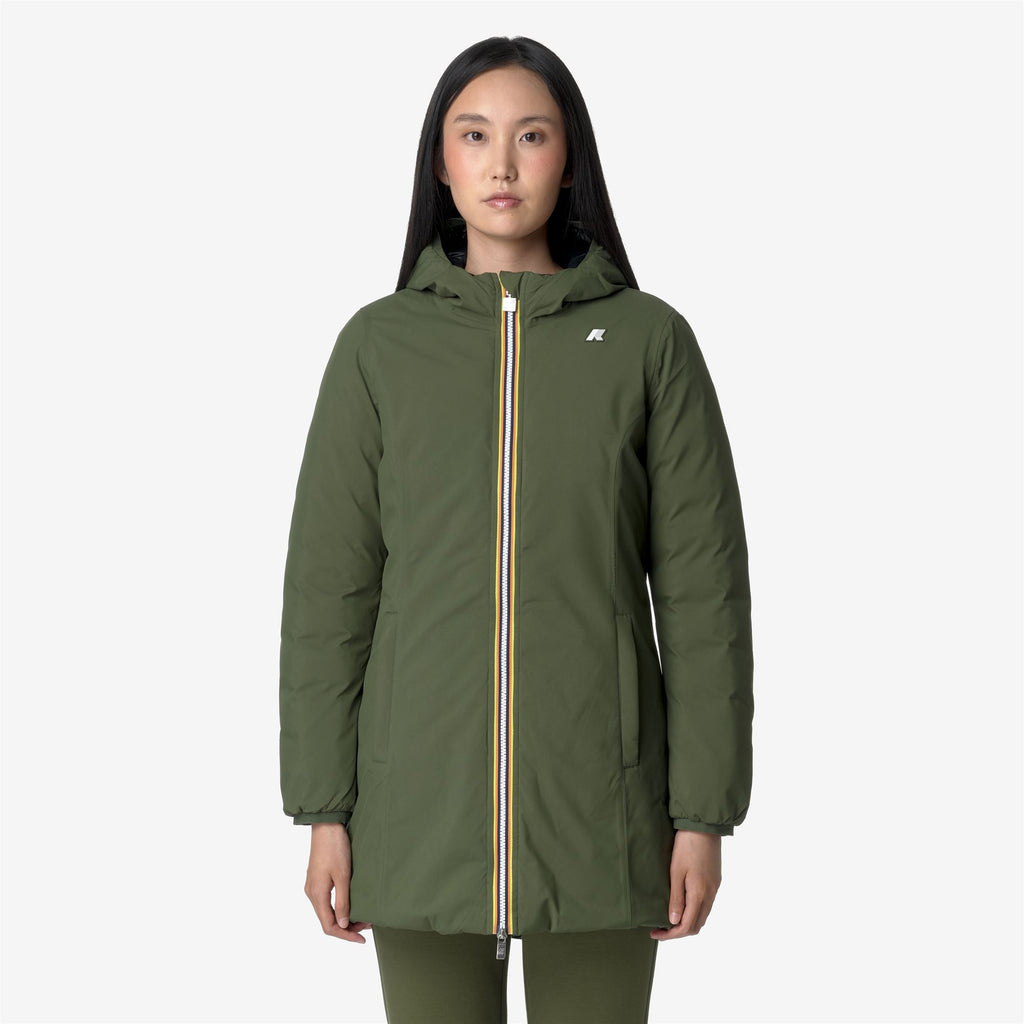 Jackets_WOMAN_DENISE ST THERMO DOUBLE_3/4 Length_Green C-Black P - Commercial 4