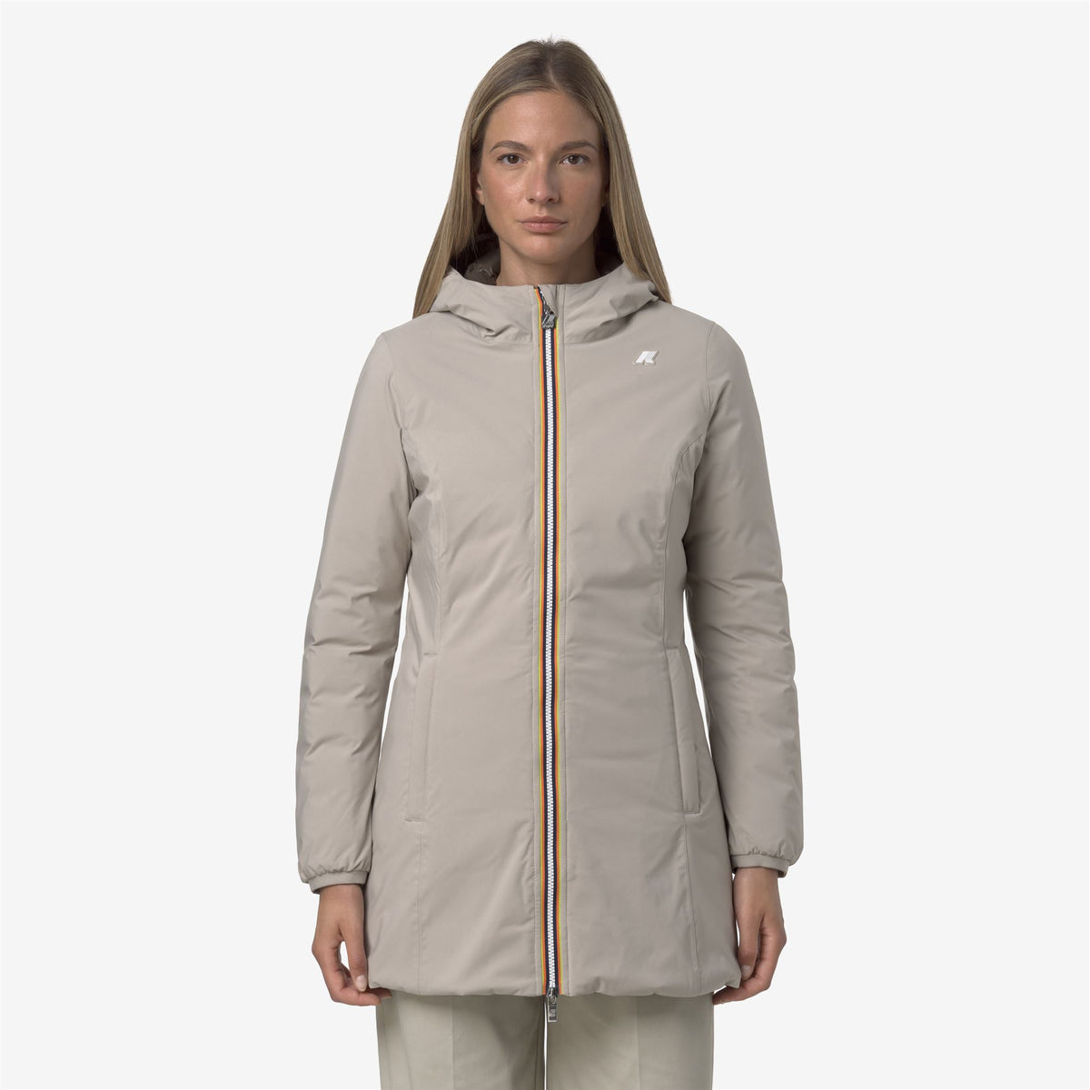 Jackets_WOMAN_DENISE ST THERMO DOUBLE_3/4 Length_Beige Cashmere - Black Olive - Commercial 3