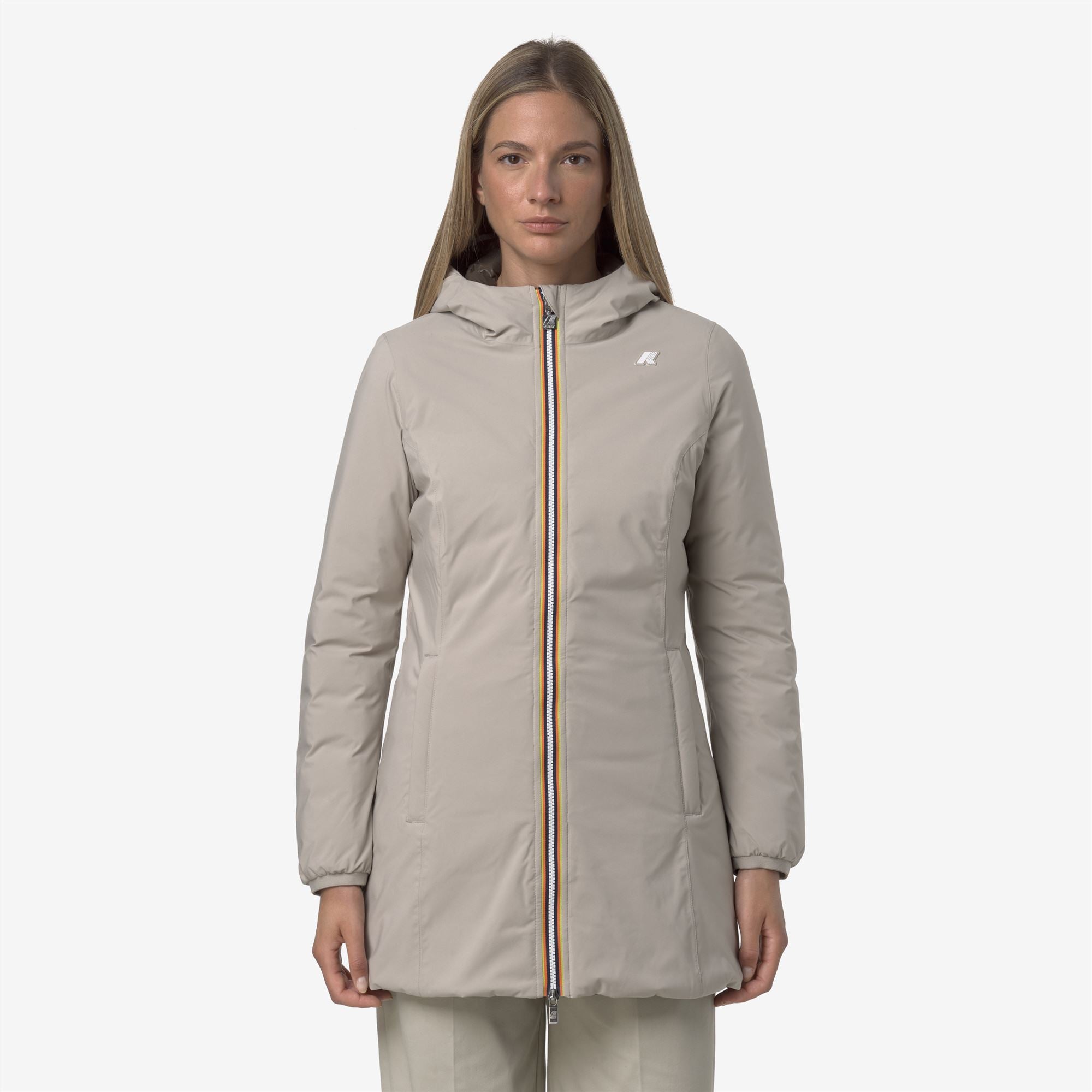 Jackets_WOMAN_DENISE ST THERMO DOUBLE_3/4 Length_Beige Cashmere - Black Olive - Commercial 4