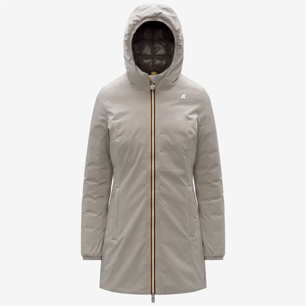Jackets_WOMAN_DENISE ST THERMO DOUBLE_3/4 Length_Beige Cashmere - Black Olive - Commercial 1