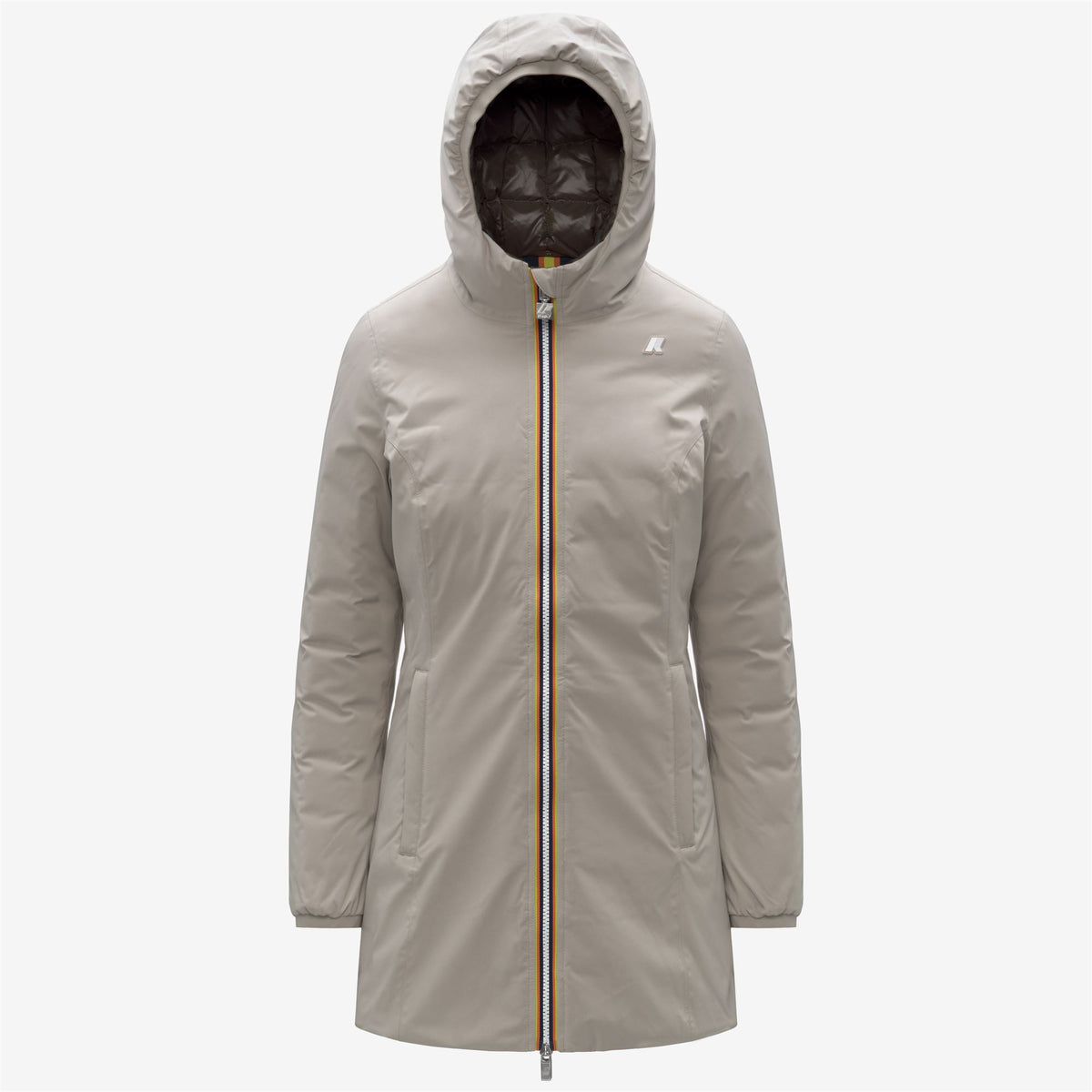 Jackets_WOMAN_DENISE ST THERMO DOUBLE_3/4 Length_Beige Cashmere - Black Olive - Commercial 1